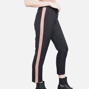 Wildfang Black Pants with Pink Stripe